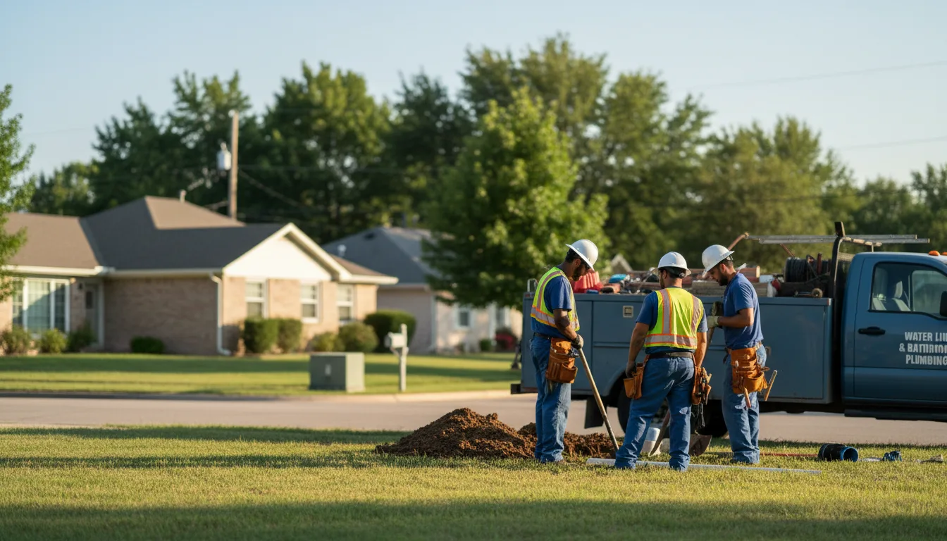 Residential water line and bathroom plumbing service in Tehuacana, TX